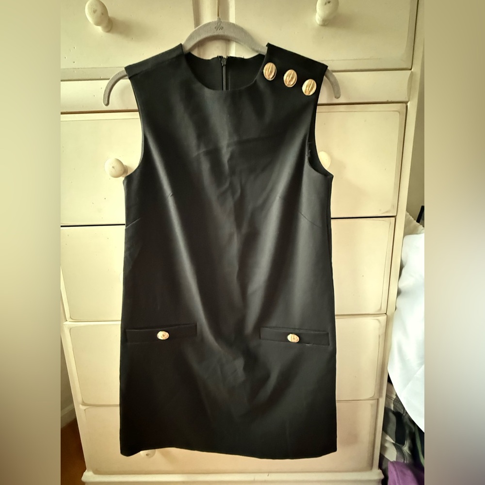 H&M Black and Gold Sheath Mini Dress Sleeveless